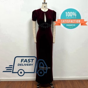 Burgundy Velvet Dress Custom Velvet Gown Age of Adline Dress Formal Evening Prom Dress Etsy New Zealand
