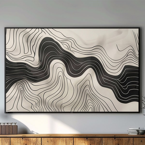 Frame TV Art, Modern Art, Mid Century Illustration, Samsung Art TV, Abstract Art, Digital Download for Samsung Frame "Graphical Terrain"