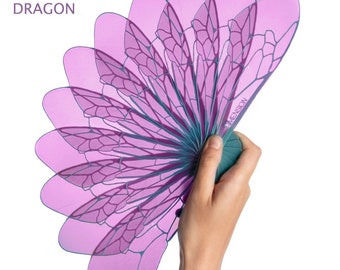 Abanico Avispa - Purple Dragon - Impreso 3d - Diseño único - Rave - Fiesta - Personalizado