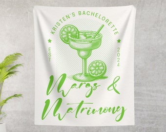 Margs and Matrimony Margarita Themed Bachelorette Party Decor Personalized Wall Hanging for Bach Party