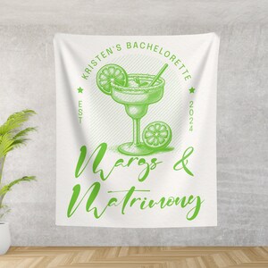 Margs and Matrimony Margarita Themed Bachelorette Party Decor Personalized Wall Hanging for Bach Party