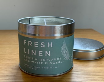 Handmade Scented Candle - Fresh Linen scent - 250ml/100ml