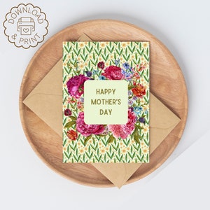 Printable Mother’s Day Card,  Colorful Mother’s Day Card,  Floral Mothers Day Card
