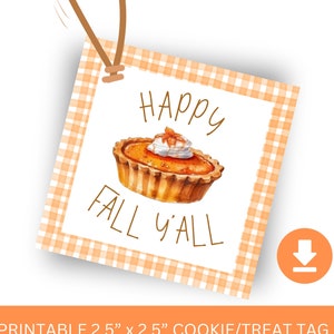 Happy FALL Y'ALL Treat-TAGS, afdrukbare tags voor herfsttraktatie, tags voor herfstcadeaumand, traktatie-bagagelabel, Instant Download