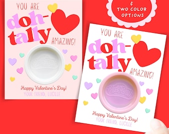 PlayDoh Valentines, Printable Valentine Cards, Non-Candy Valentine Cards, Play-Doh Valentines, Printable Valentines, Class Party Valentines