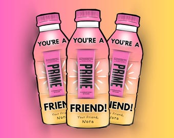 Prime Drink Bottle Valentine Printable, Kids Classroom Valentines (Digital Download)