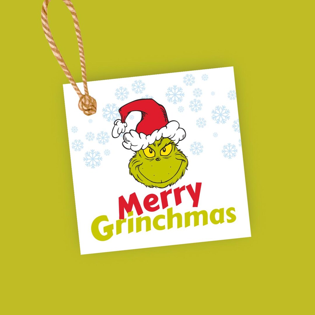 Merry Grinchmas Treat Gift Tag, Christmas Gift Tag - Etsy