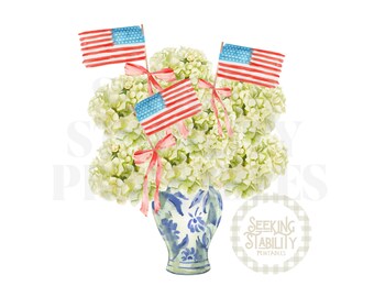 Chinoiserie weiße Hortensie Dateien Chinoiserie Vaterländisch | Vatertömischer Clip Art | Fourth of Jully Preppy | Südländische Preppy Clip art