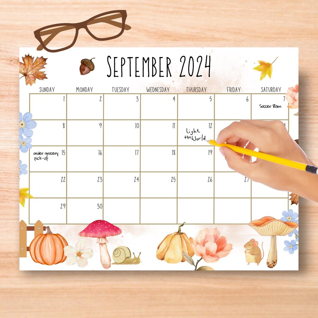 EDITABLE Monthly Calendar 2024, Cute Printable Fillable Editable ...