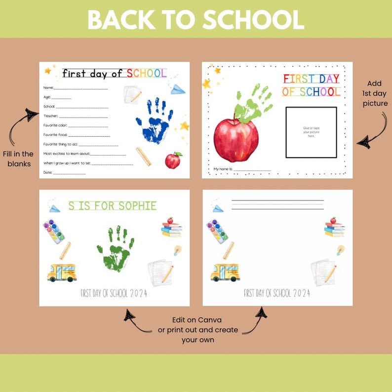 First Day of School Handprint Craft - Il 794xN.6187156367 Ipha 