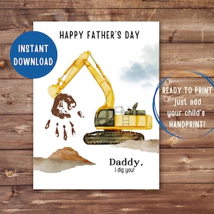 Handafdruk voor Vaderdag | AFDRUKBAAR | GRAAFMACHINE Vaderdagambacht | Cadeau voor papa van Kids| Doe-het-zelf aandenken | Voorschoolse activiteit
