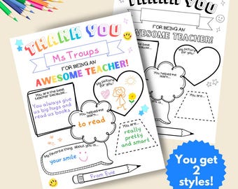 Lehrer Wertschätzung Printable Lehrer Wertschätzung Woche Geschenk Danke Lehrer Geschenke Malseiten Schule Kinder Sofortiger digitaler Download