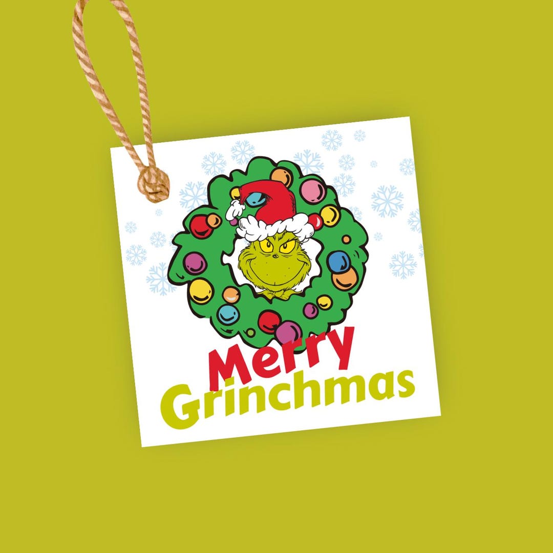 Merry Grinchmas Treat Gift Tag, Christmas Gift Tag - Etsy