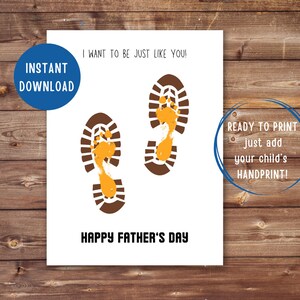 Vaderdag Footprint Art Craft | AFDRUKBAAR | Ik wil net als jij zijn | Cadeau voor papa van Kids | Zelf aandenken maken | Voorschoolse activiteit