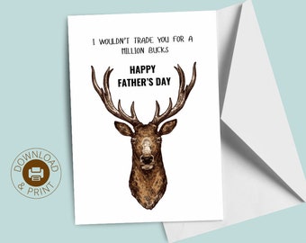 Buck Father's Day Card Printable | Camo Trim (Digital Download)