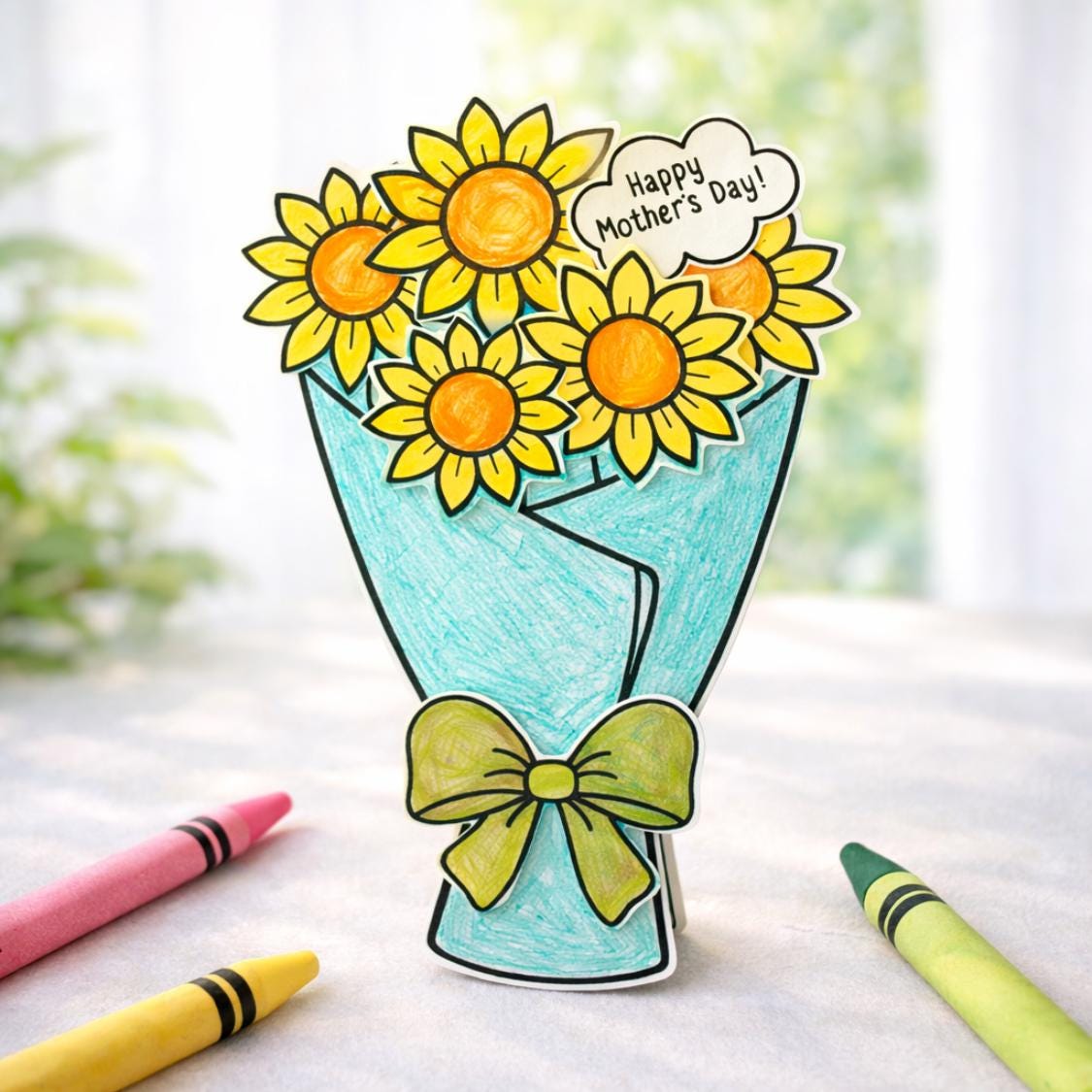 41 Creative Sunflower Crafts for Kids 7 Make a Sunflower Bouquet Paper Craft: Easy and Fun Printable Paper…
