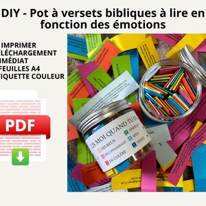 Pot à versets bibliques à lire en fonction des émotions Téléchargement instantané Imprimable À faire vous-même image 1