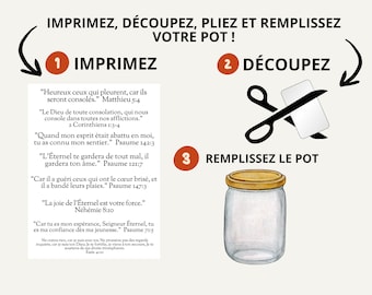 Pot à versets bibliques à lire en fonction des émotions - Téléchargement instantané - Imprimable - À faire vous-même