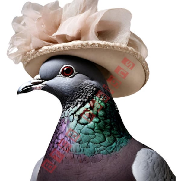 Vinyl Sticker - Fancy Pigeon with Hat