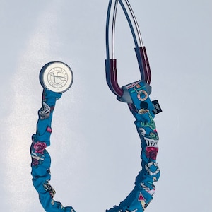 Colorful Rockabilly Stethoscope Scrunchie by Lub Dub Lab