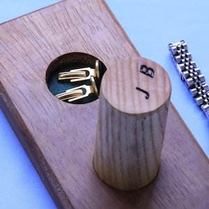 Teak Watch and Cufflink Stand: Handmade Mid-Century Organizer