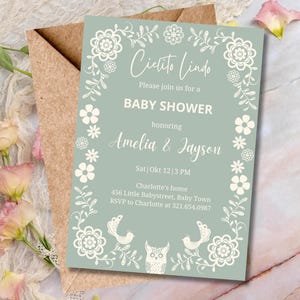 Cielito Lindo Baby Shower Invitation, Mexican Themed Baby Shower Invitation, Gender Neutral Babyshower Invite, Editable Canva Template
