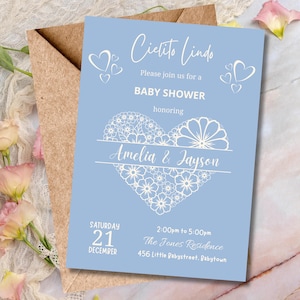 Cielito Lindo Baby Shower Invitation, Mexican Themed Baby Shower Invitation, Babyshower Invite, Editable Canva Template