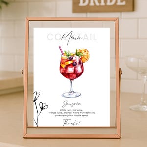 Wedding reception Cocktail Menu Sign Template, Signature Drinks Canva Template, His And Hers Drinks, Bar Menu, Instant Download