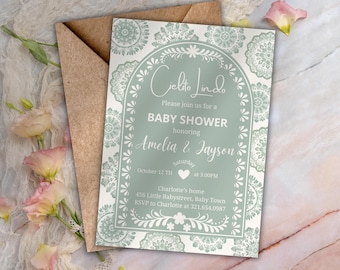 Cielito Lindo Baby Shower Invitation, Mexican Themed Baby Shower Invitation, Babyshower Invite, Editable Canva Template