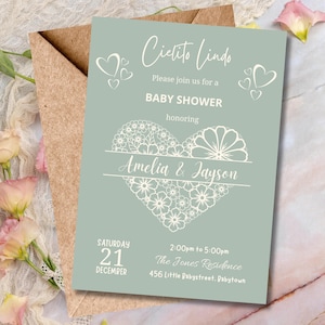 Cielito Lindo Baby Shower Invitation, Mexican Themed Baby Shower Invitation, Gender Neutral Babyshower Invite, Editable Canva Template