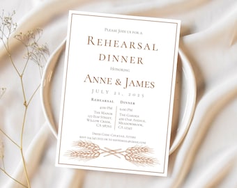 RUSTIC REHEARSAL DINNER invitation | rustic wedding invitation template, rehearsal dinner invitations, rehearsal dinner invitation template