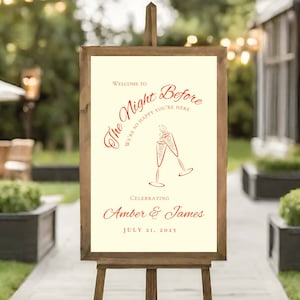 REHEARSAL DINNER SIGN | The Night Before Welcome Sign | Rehearsal Dinner Welcome Sign | the night before sign, welcome sign wedding template