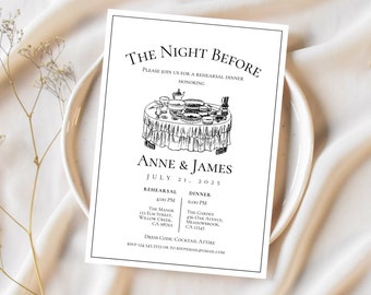 Rehearsal Dinner Invitations, ELEGANT REHEARSAL DINNER invitation, rehearsal dinner invitation template, rehearsal dinner invitation printed