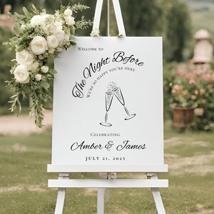 REHEARSAL DINNER SIGN | The Night Before Welcome Sign | Rehearsal Dinner Welcome Sign | the night before sign, welcome sign wedding template