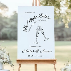 REHEARSAL DINNER SIGN | The Night Before Welcome Sign | Rehearsal Dinner Welcome Sign | the night before sign, welcome sign wedding template