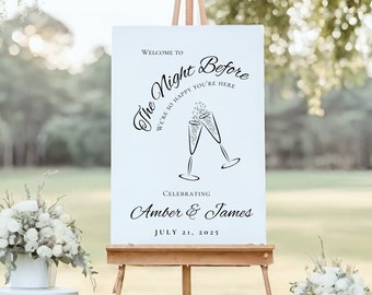 PROBE DINNER-SCHILD | Die Nacht vor Willkommensschild | Rehearsal Dinner Willkommens-Schild | der Vorabend, Zeichen, Willkommensschild Hochzeit Vorlage