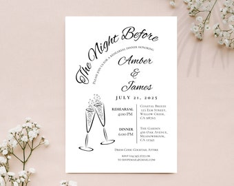 Rehearsal Dinner Invitations, Cheers! REHEARSAL DINNER invitation, rehearsal dinner invitation template, rehearsal dinner invitation printed