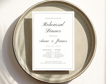 Rehearsal Dinner Invitations, ELEGANT REHEARSAL DINNER invitation, rehearsal dinner invitation template, rehearsal dinner invitation printed