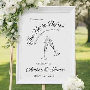 REHEARSAL DINNER SIGN | The Night Before Welcome Sign | Rehearsal Dinner Welcome Sign | the night before sign, welcome sign wedding template