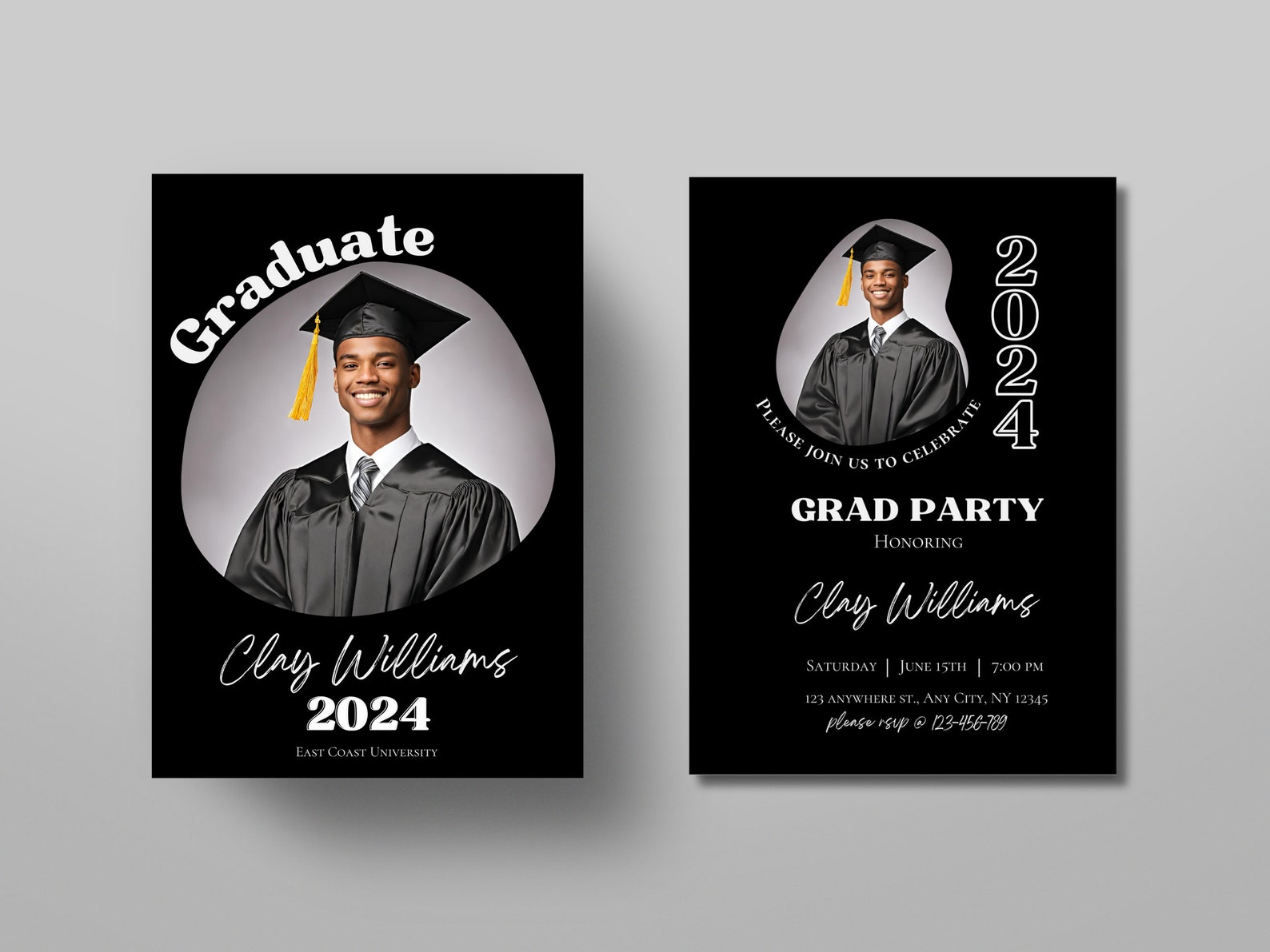 GRADUATION INVITATION TEMPLATE | Congrats Grad, Graduation Invites ...