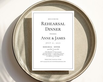 Rehearsal Dinner Invitations, ELEGANT REHEARSAL DINNER invitation, rehearsal dinner invitation template, rehearsal dinner invitation printed
