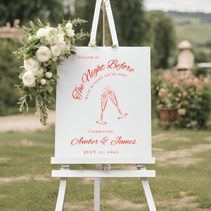 REHEARSAL DINNER SIGN | The Night Before Welcome Sign | Rehearsal Dinner Welcome Sign | the night before sign, welcome sign wedding template