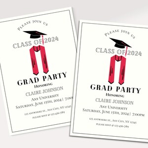 GRADUATION INVITATION TEMPLATE | congrats grad, graduation invites, graduation senior grad, graduation party invitation template, grad party