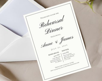 Rehearsal Dinner Invitations, ELEGANT REHEARSAL DINNER invitation, rehearsal dinner invitation template, rehearsal dinner invitation printed