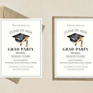 GRADUATION INVITATION TEMPLATE | congrats grad, graduation invites, graduation senior grad, graduation party invitation template, grad party