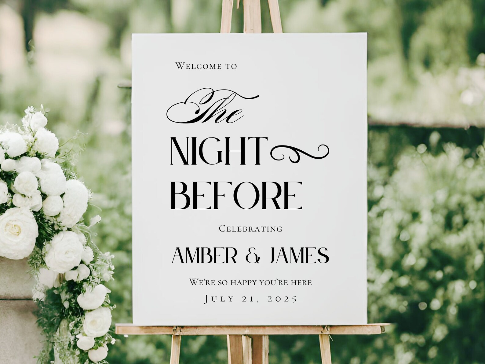 Getting Dinner Sign REHEARSAL DINNER SIGN | Modern, the Night Before Welcome Sign ...