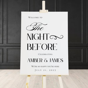 SINAL DE JANTAR DE ENSAIO | Moderno, placa de boas-vindas da noite anterior, placa de boas-vindas do jantar de ensaio, placa da noite anterior, placas do jantar de ensaio