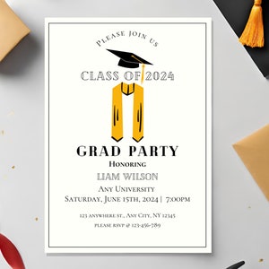 GRADUATION INVITATION TEMPLATE | congrats grad, graduation invites, graduation senior grad, graduation party invitation template, grad party