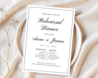 Rehearsal Dinner Invitations, ELEGANT REHEARSAL DINNER invitation, rehearsal dinner invitation template, rehearsal dinner invitation printed