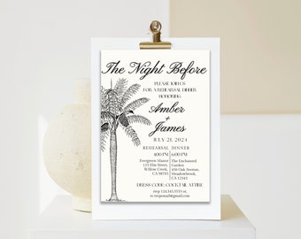 REHEARSAL DINNER INVITATIONS | The Night Before Invitation Beach Theme | Beach Wedding Invitation | Rehearsal Dinner Invitation Template
